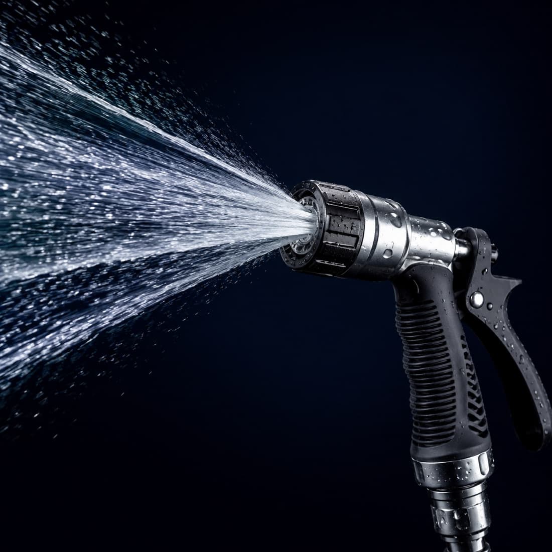 Water-Fed Rinse Nozzle — Eight patterns including the open sheeting flow that halves your drying time.