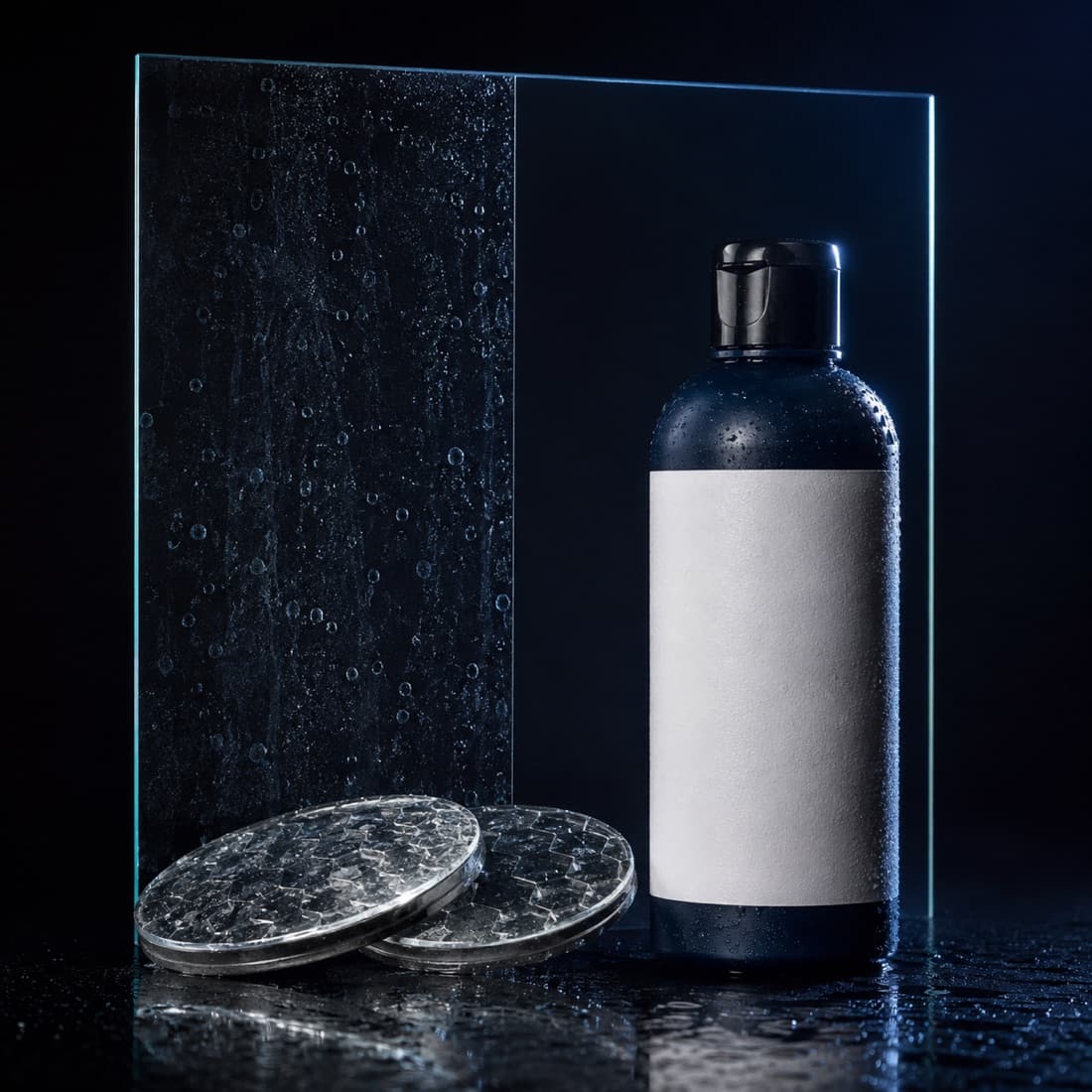 Windscreen Water Spot Remover — Removes bonded mineral deposits from bare glass. Read the exclusions.